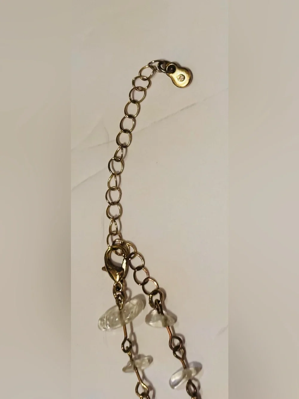 Gold-Tone & Quartz Crystal Lariat Y Style Necklace with Locket Charm ✨